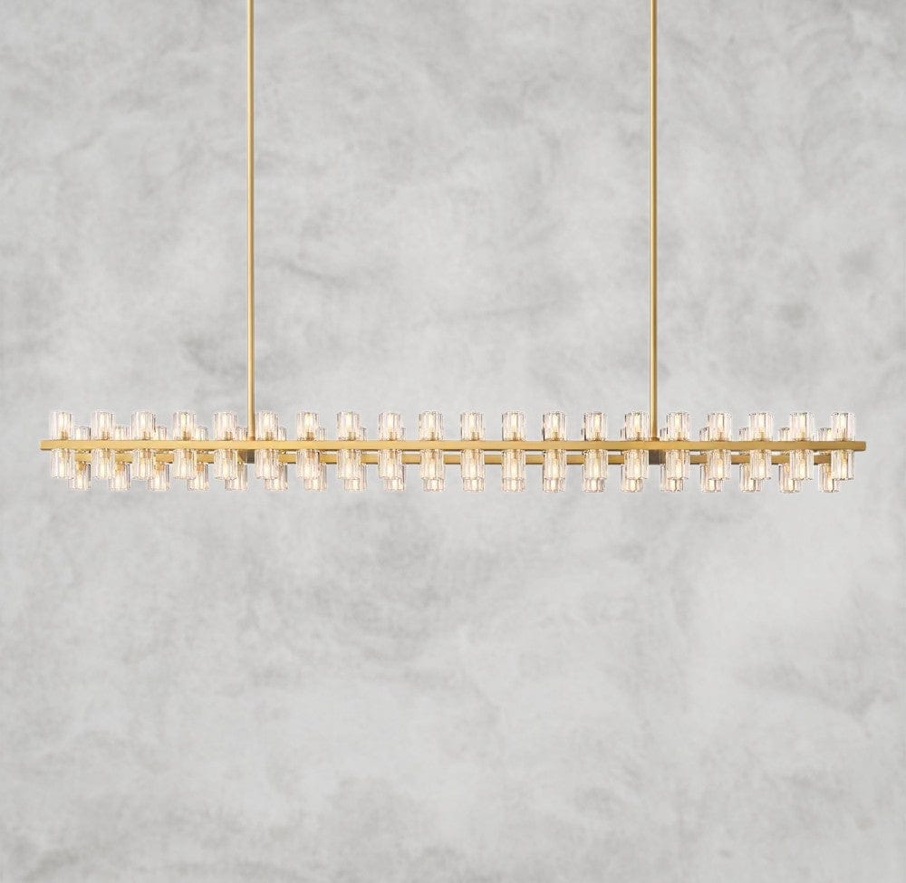 72" / Brass Arcachon LED Rectangular Chandelier 54", 72"