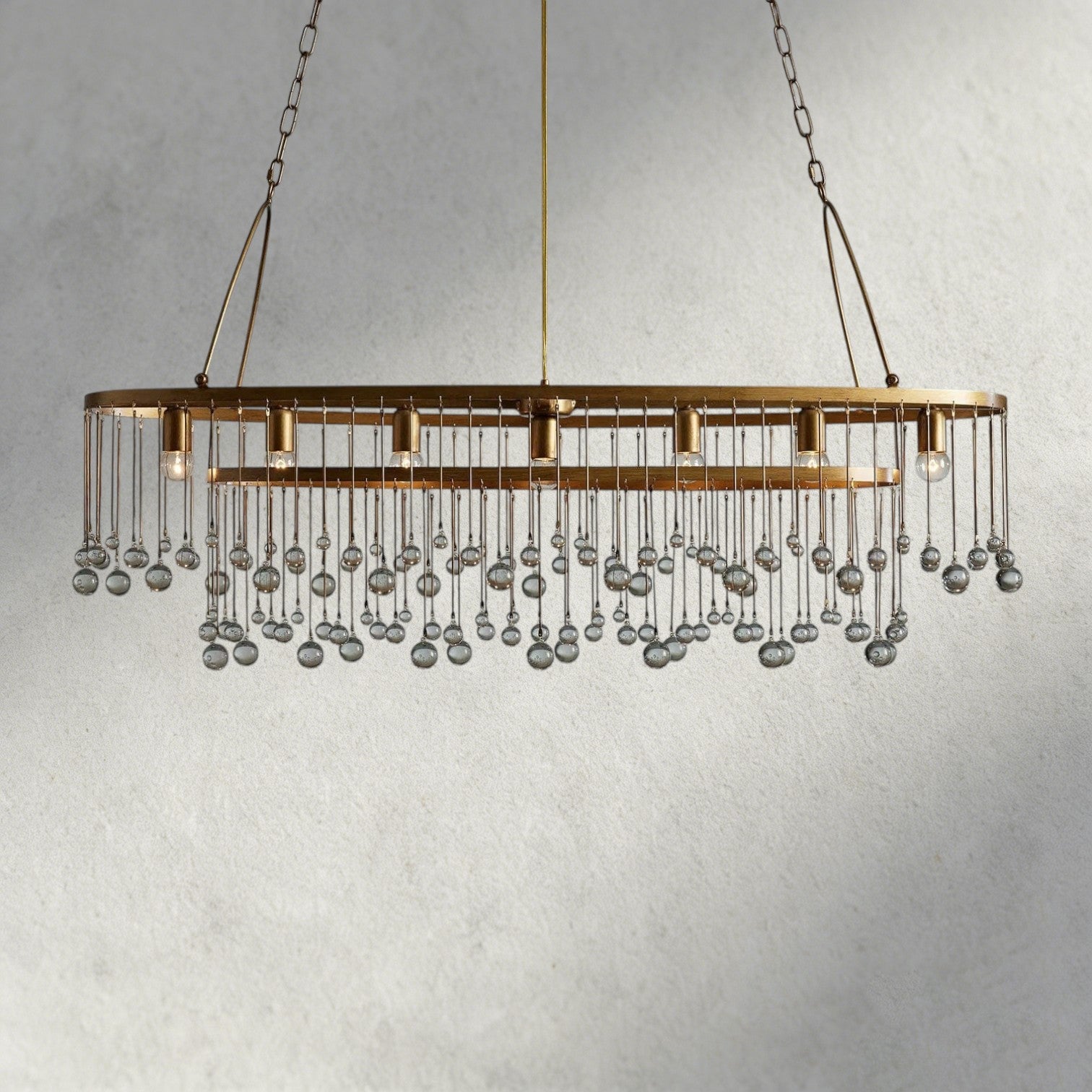Brass Aubrey Oval Chandelier 52.5"