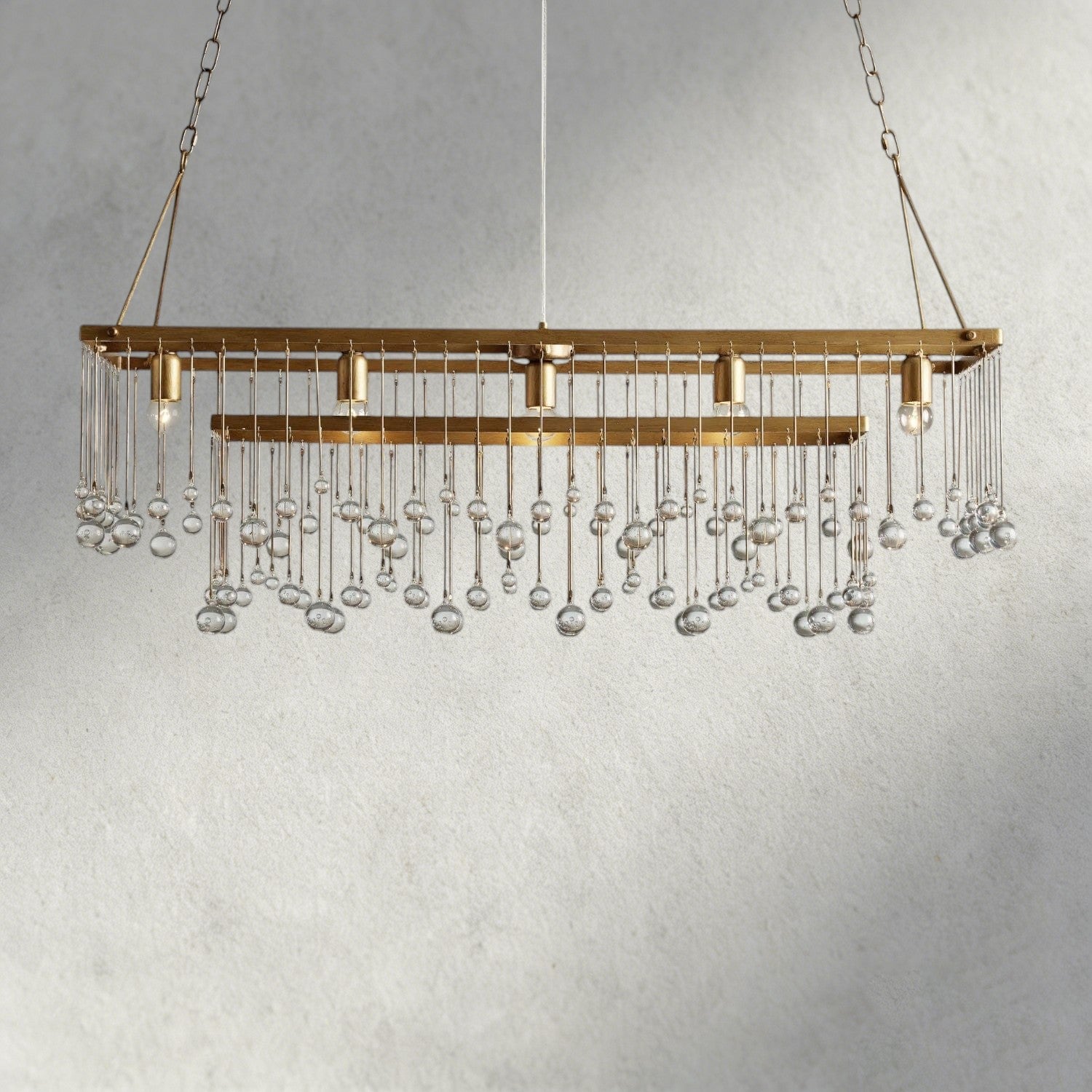 47" / Brass Aubrey Rectangular Chandelier 47", 60"