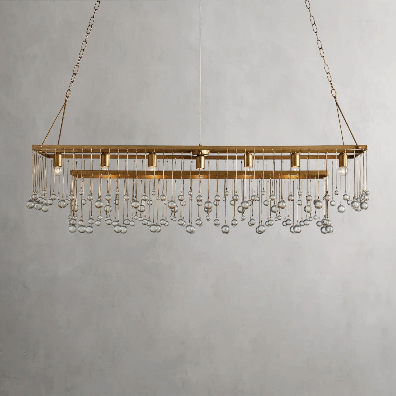 60" / Brass Aubrey Rectangular Chandelier 47", 60"