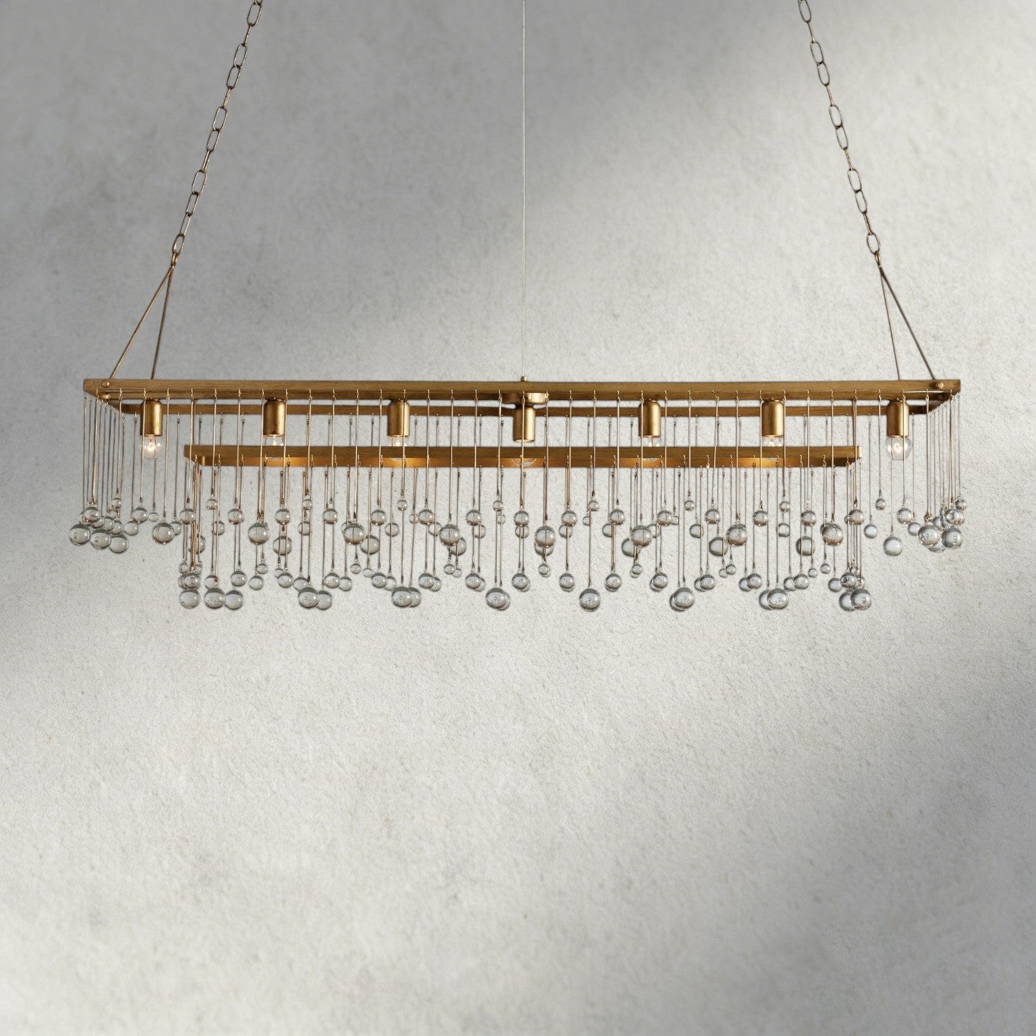 60" / Brass Aubrey Rectangular Chandelier 47", 60"