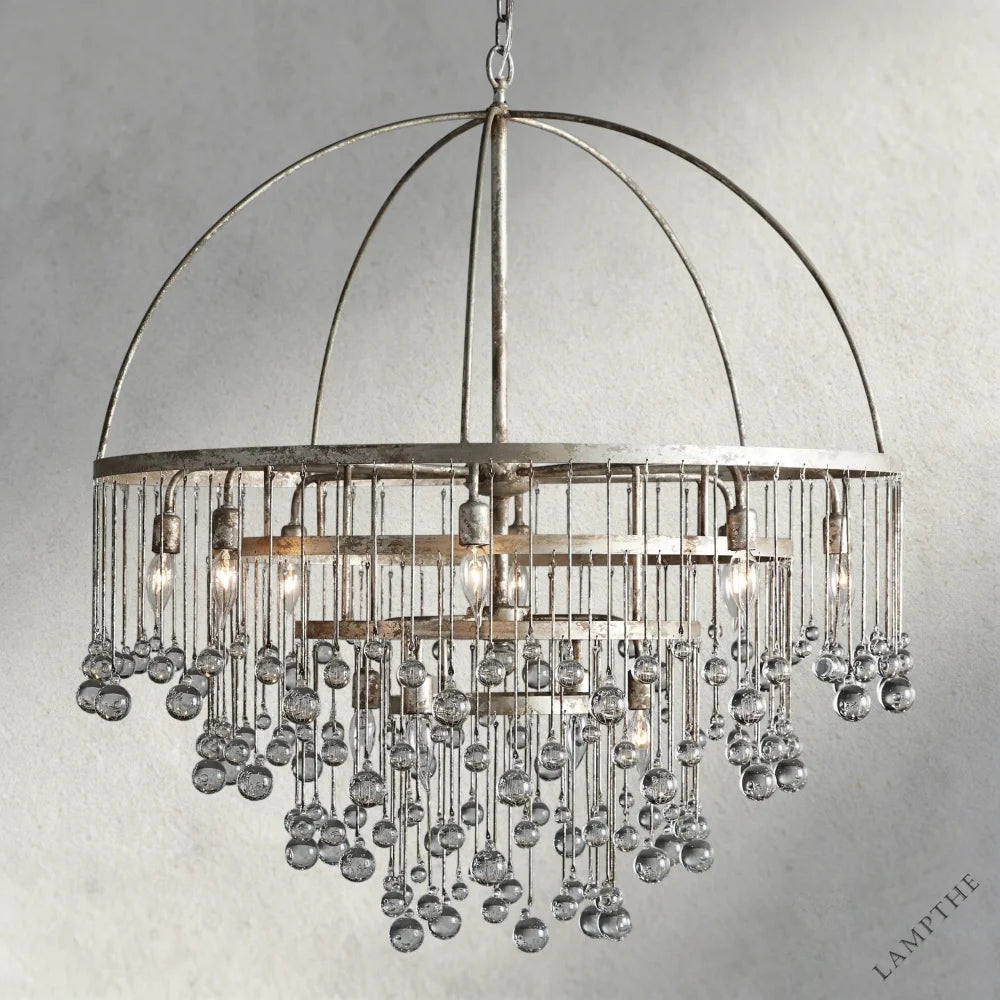 4-TIER / Silver Aubrey Round Chandelier 2-TIER, 4-TIER