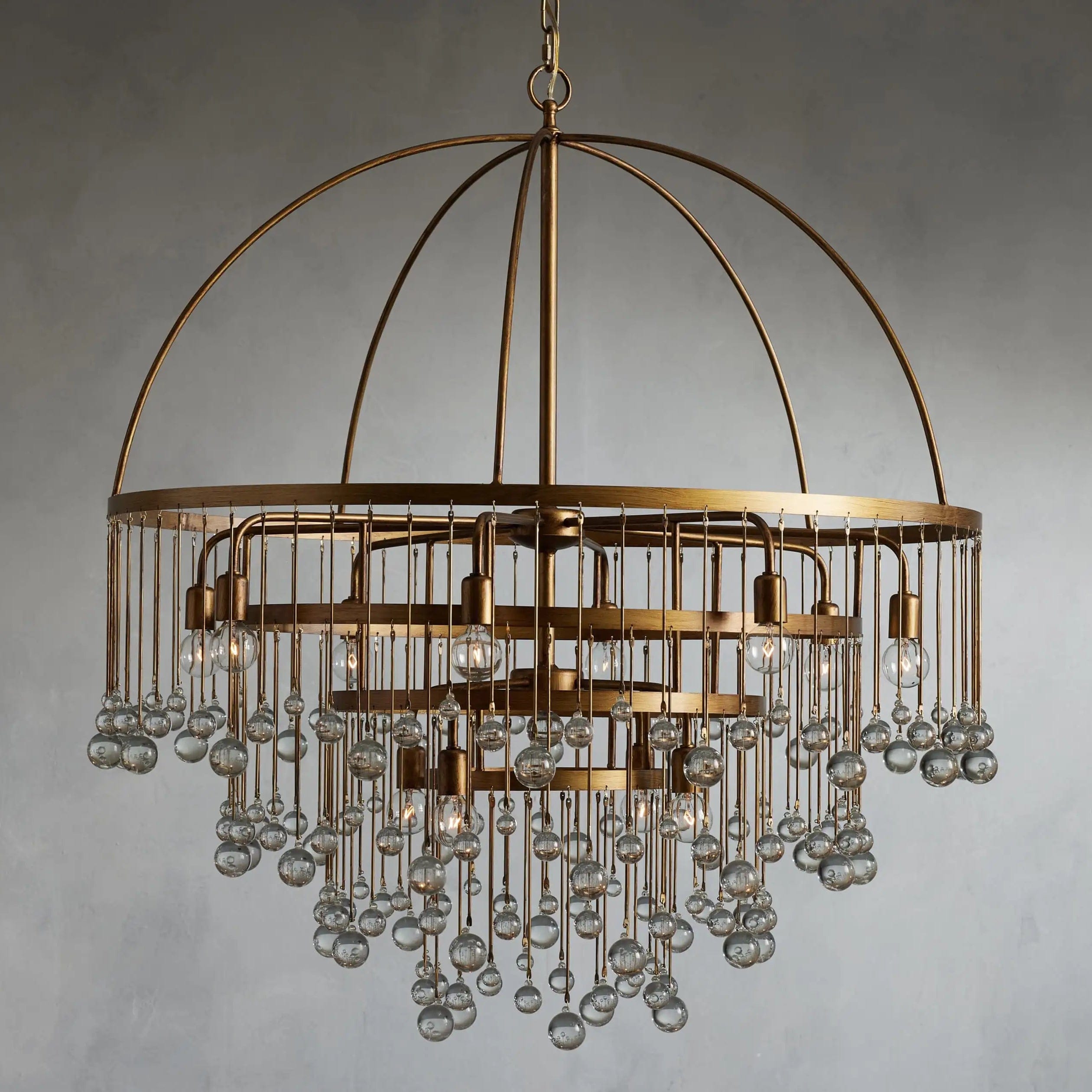 4-TIER / Brass Aubrey Round Chandelier 2-TIER, 4-TIER