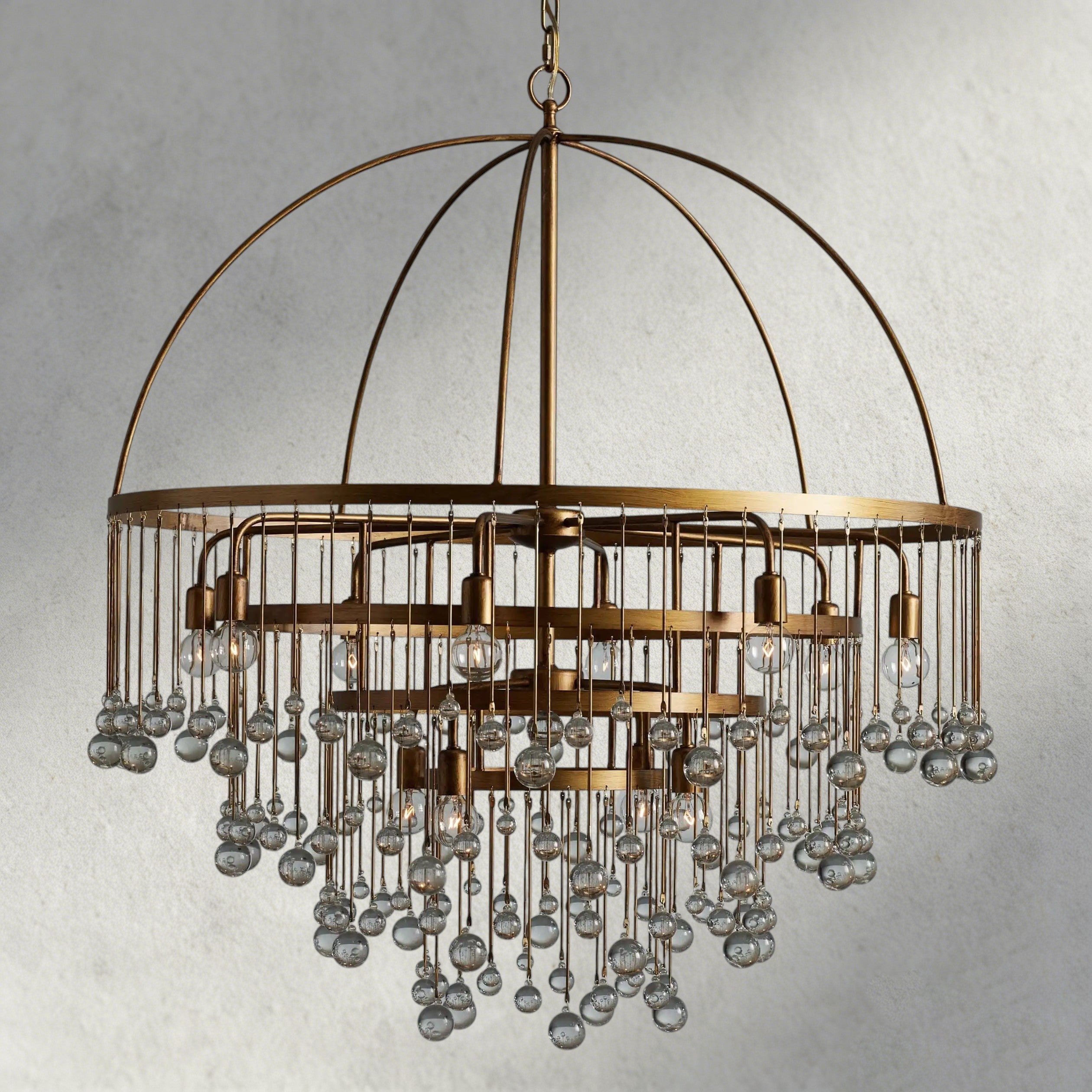 4-TIER / Brass Aubrey Round Chandelier 2-TIER, 4-TIER