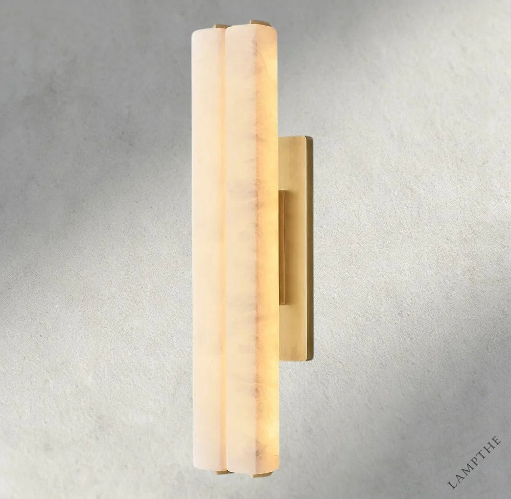 25" / Brass Audubon Alabaster Double Sconce
