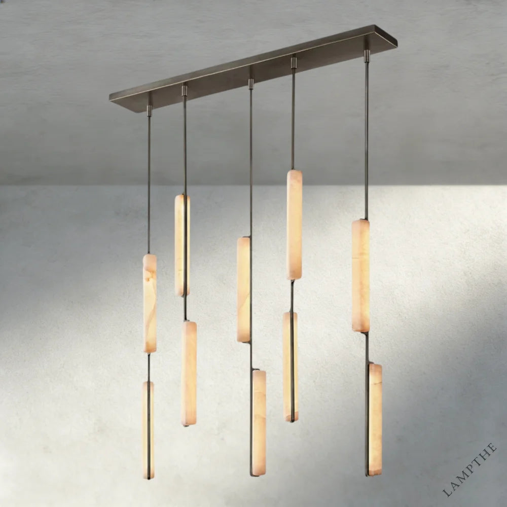 Audubon Alabaster Linear Chandelier 54"
