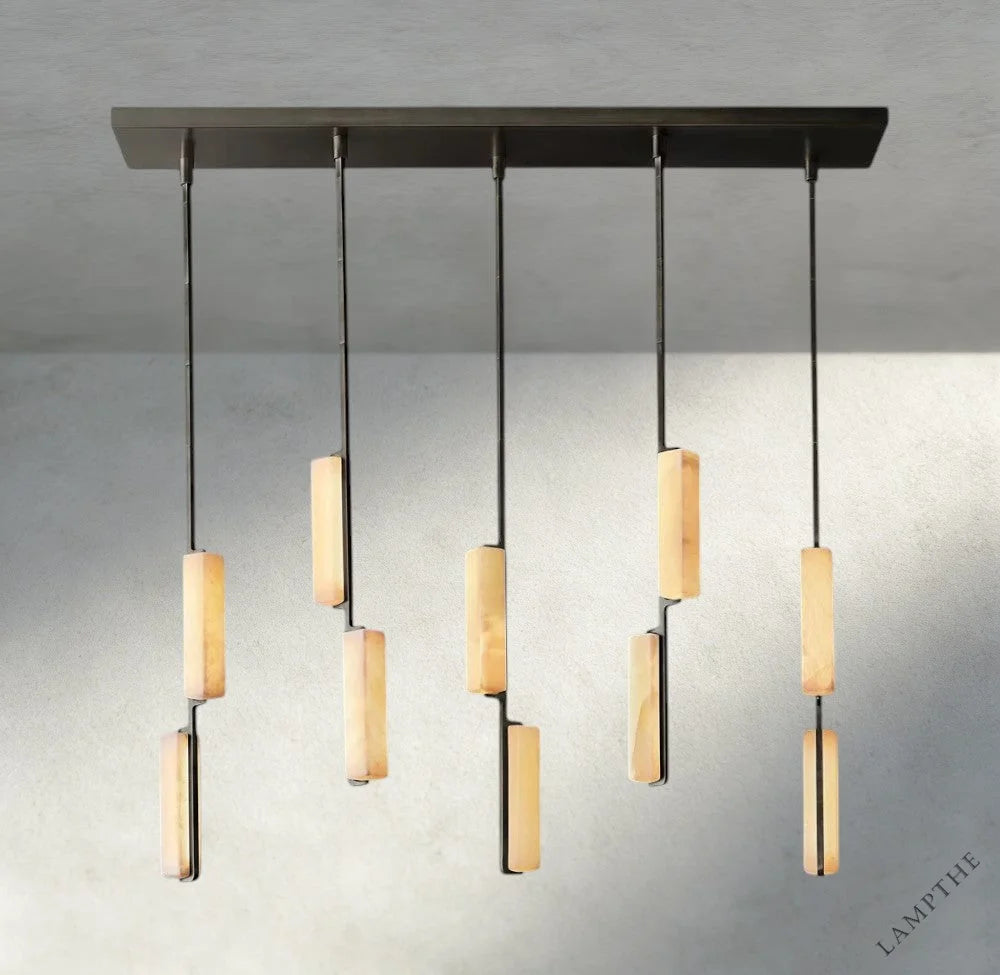 Audubon Alabaster Linear Chandelier 54"