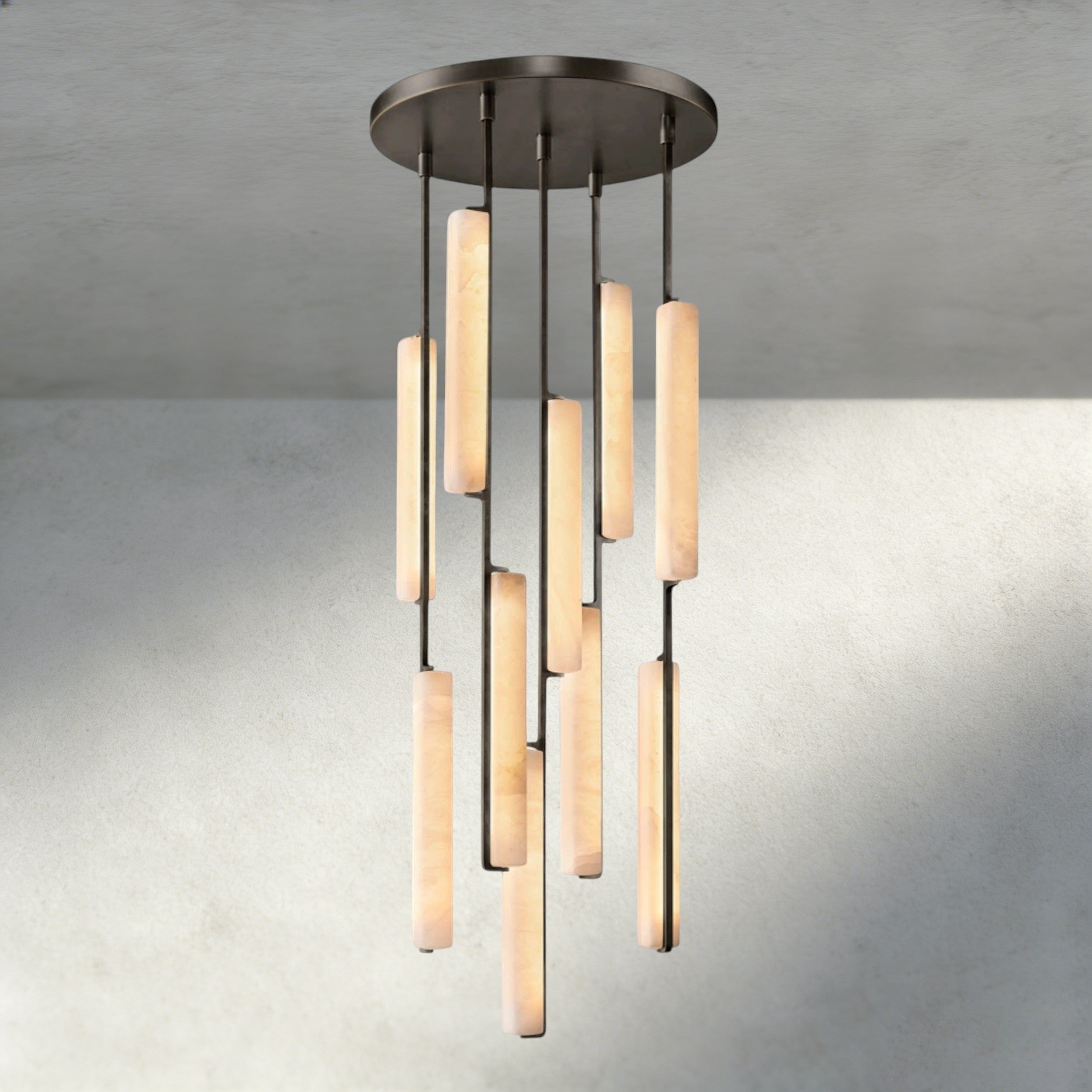 24" / Bronze Audubon Alabaster Round Chandelier 24", 40", 56"
