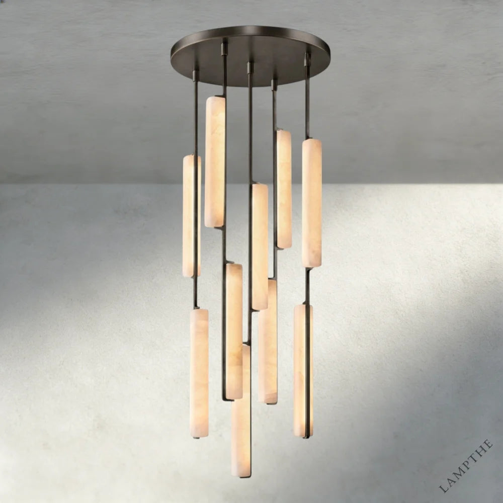 24" / Bronze Audubon Alabaster Round Chandelier 24", 40", 56"
