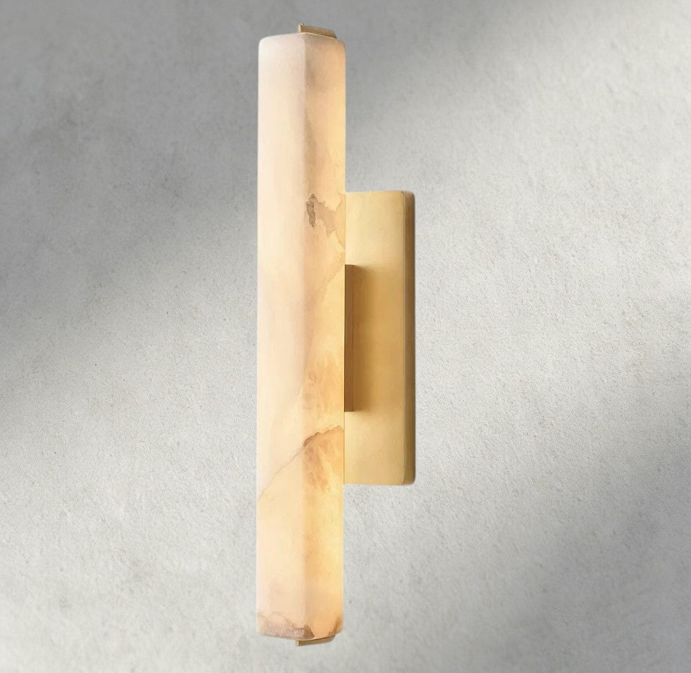 19" / Brass Audubon Alabaster Single Sconce