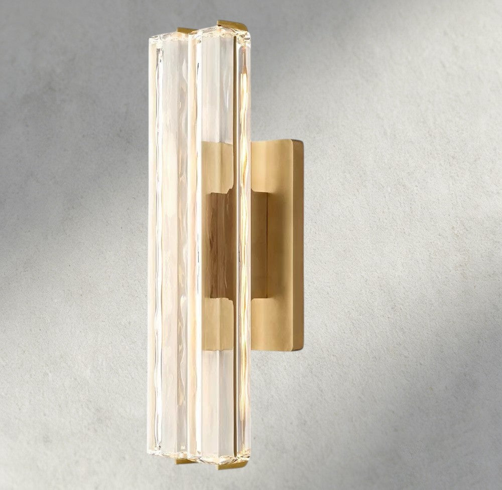 19" / Brass Audubon Crystal Double Sconce