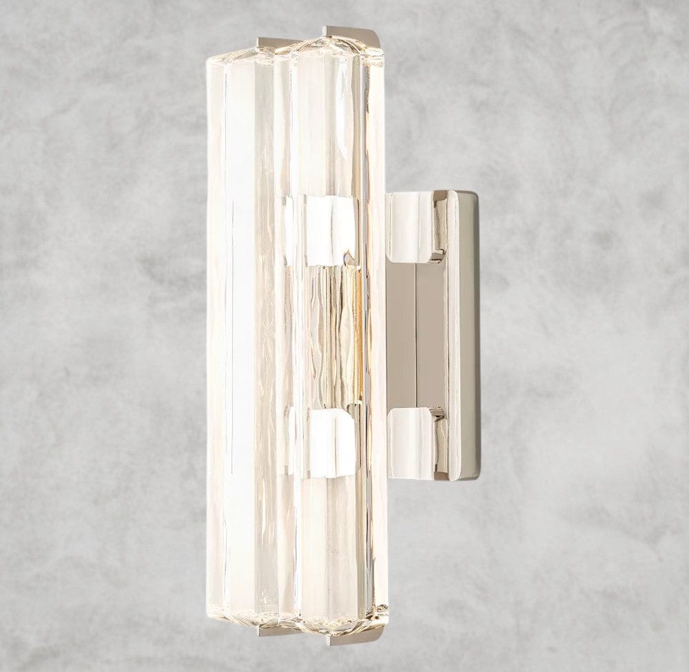 15" / Nickel Audubon Crystal Double Sconce