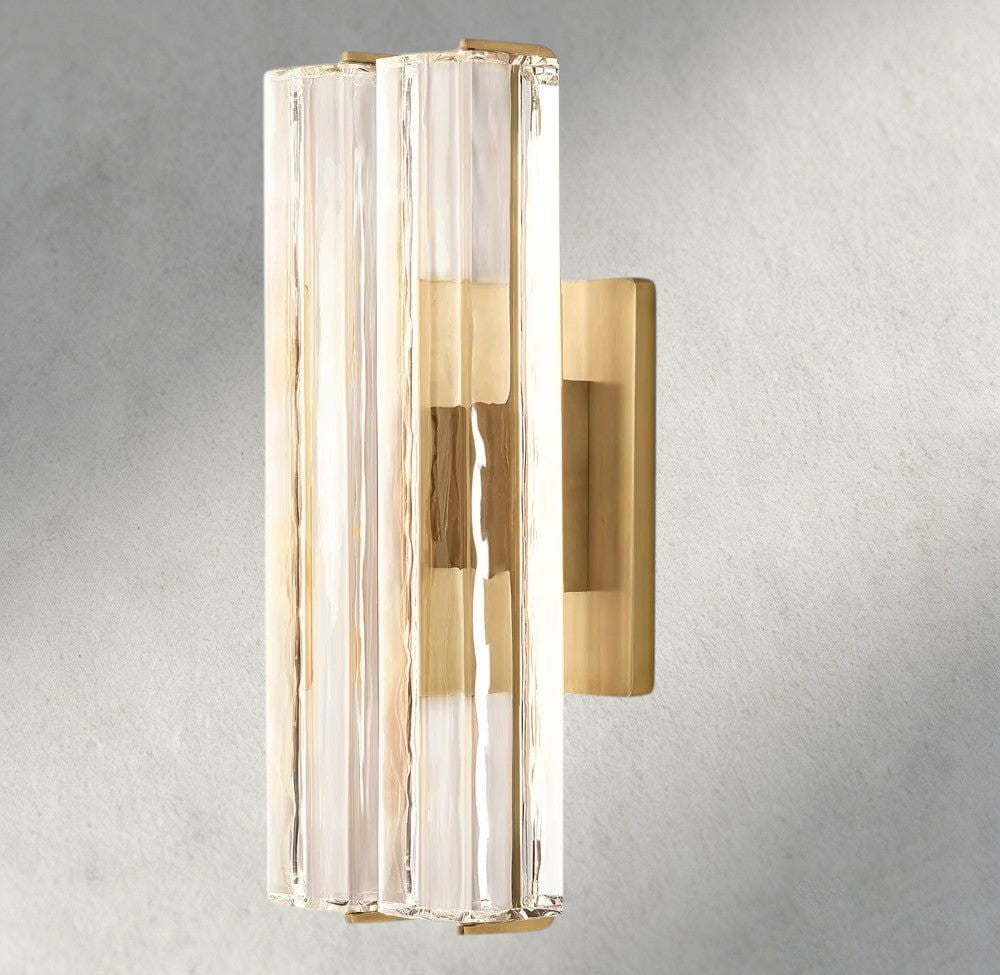 15" / Brass Audubon Crystal Double Sconce