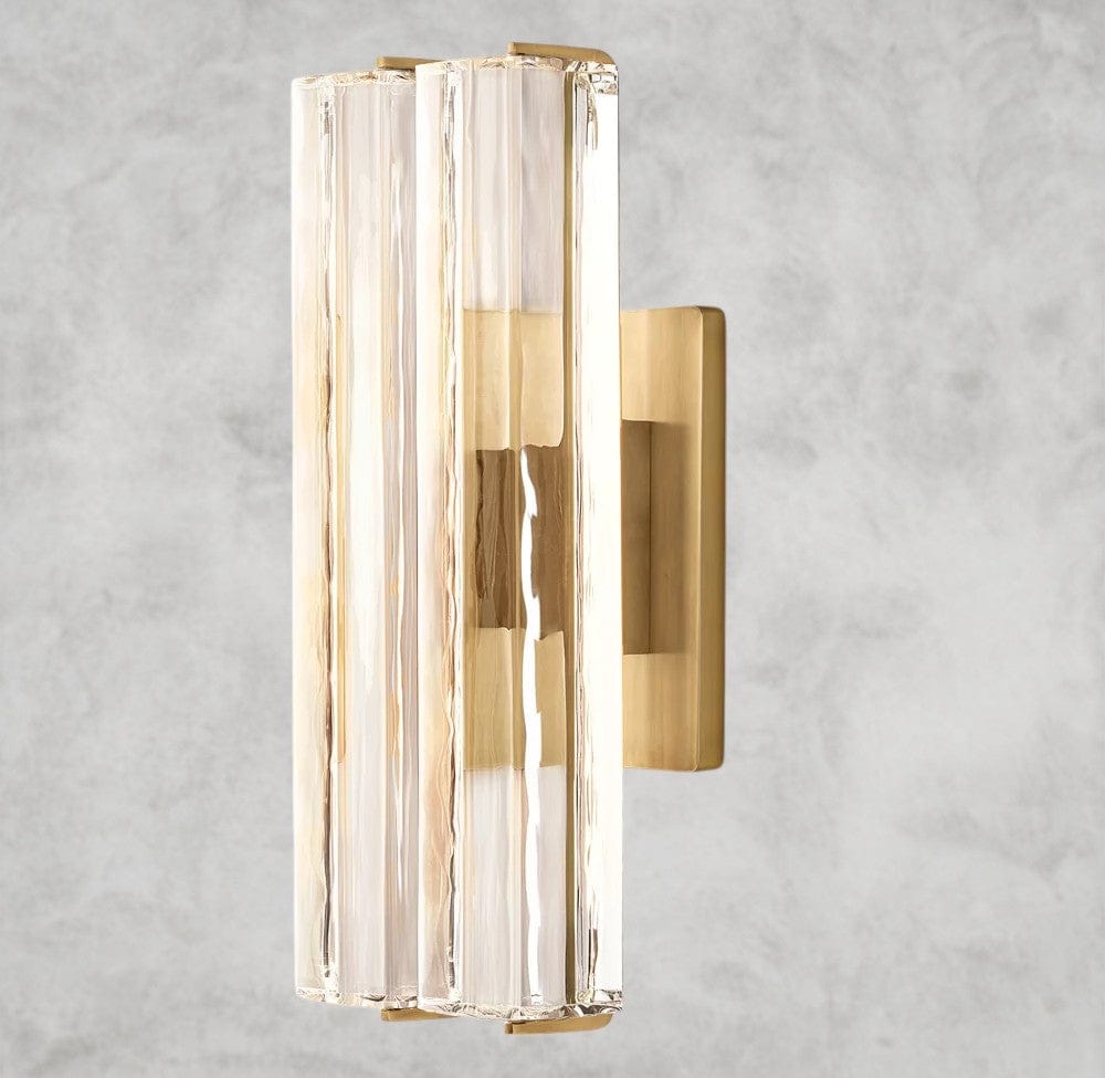 15" / Brass Audubon Crystal Double Sconce