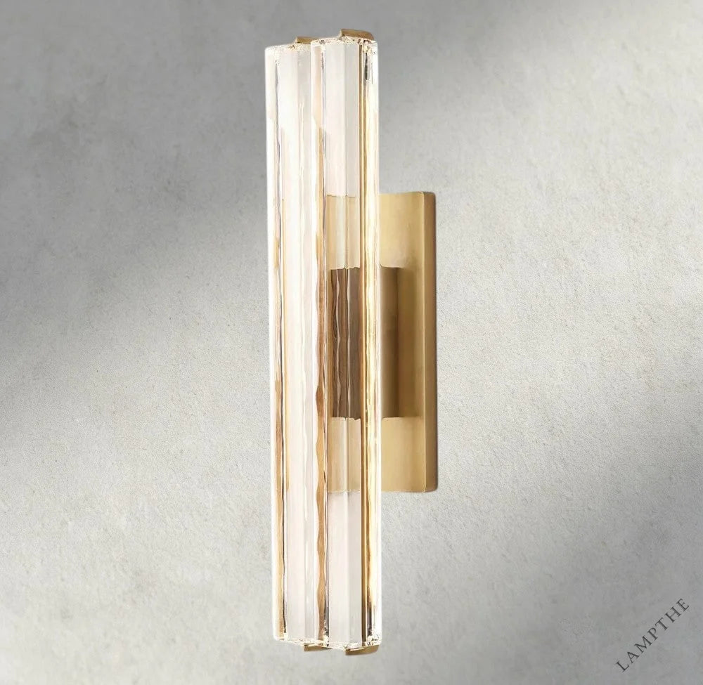 25“ / Brass Audubon Crystal Double Sconce