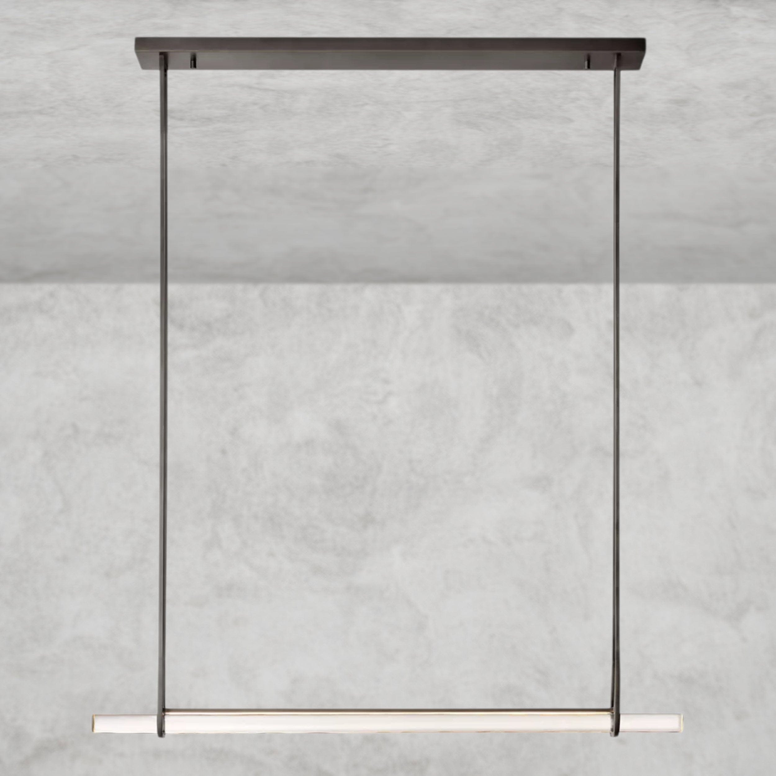 Bronze Audubon Crystal Linear Single Bar Chandelier