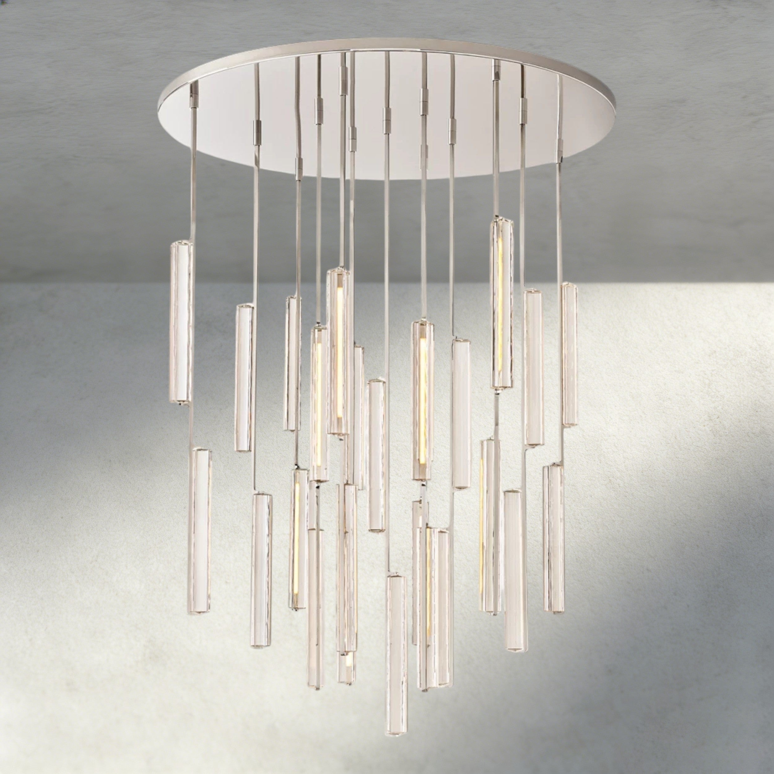 56" / Nickel Audubon Crystal Round Chandelier 24", 40", 56"
