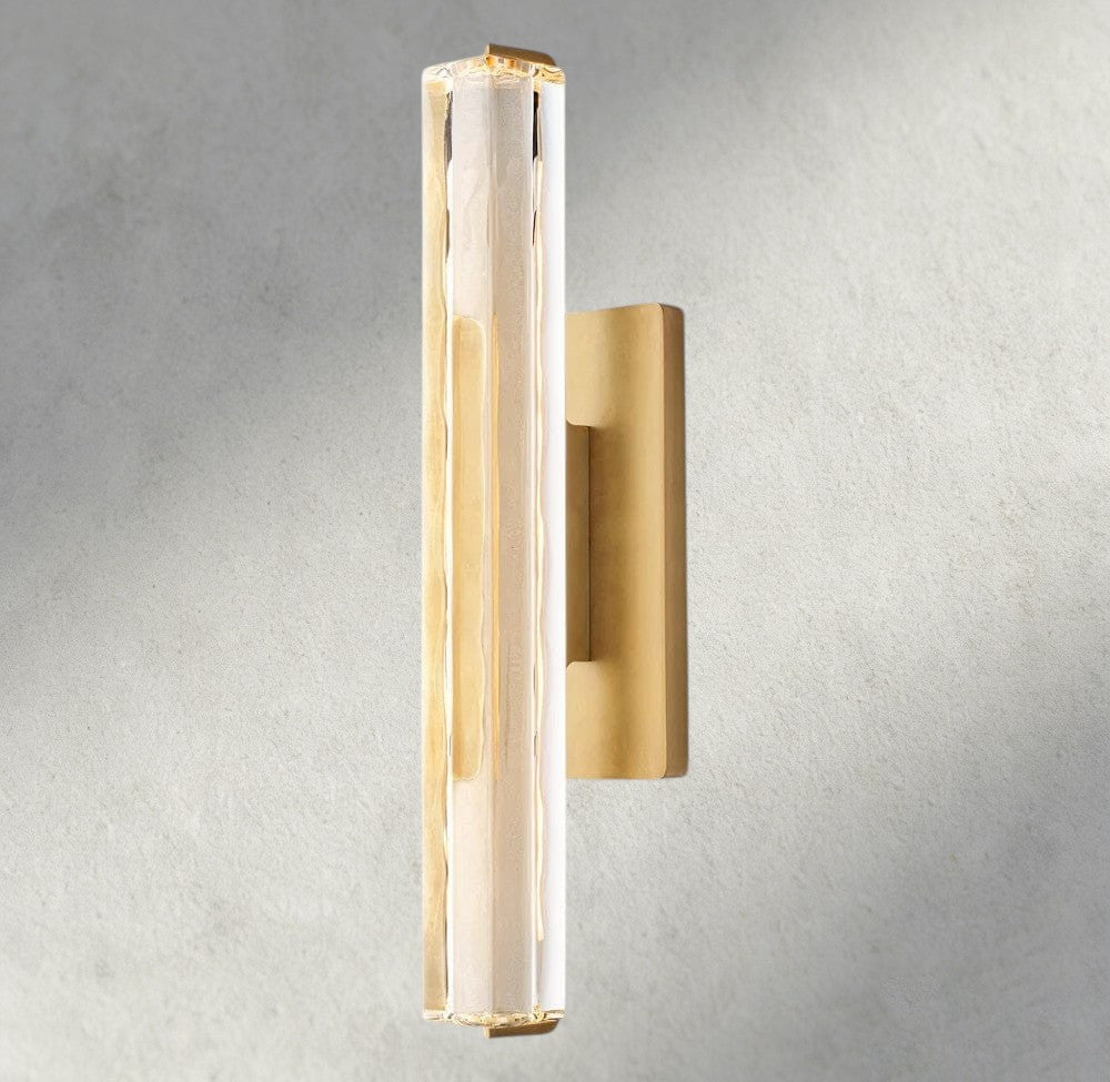 19" / Brass Audubon Crystal Single Sconce