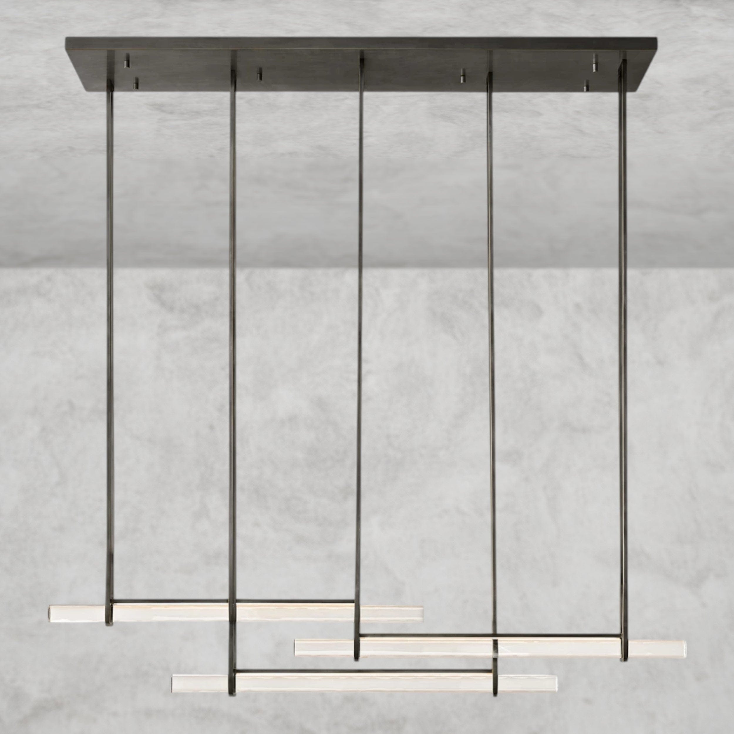 60" / Bronze Audubon Crystal Triple Bar Linear Chandelier 60", 72"