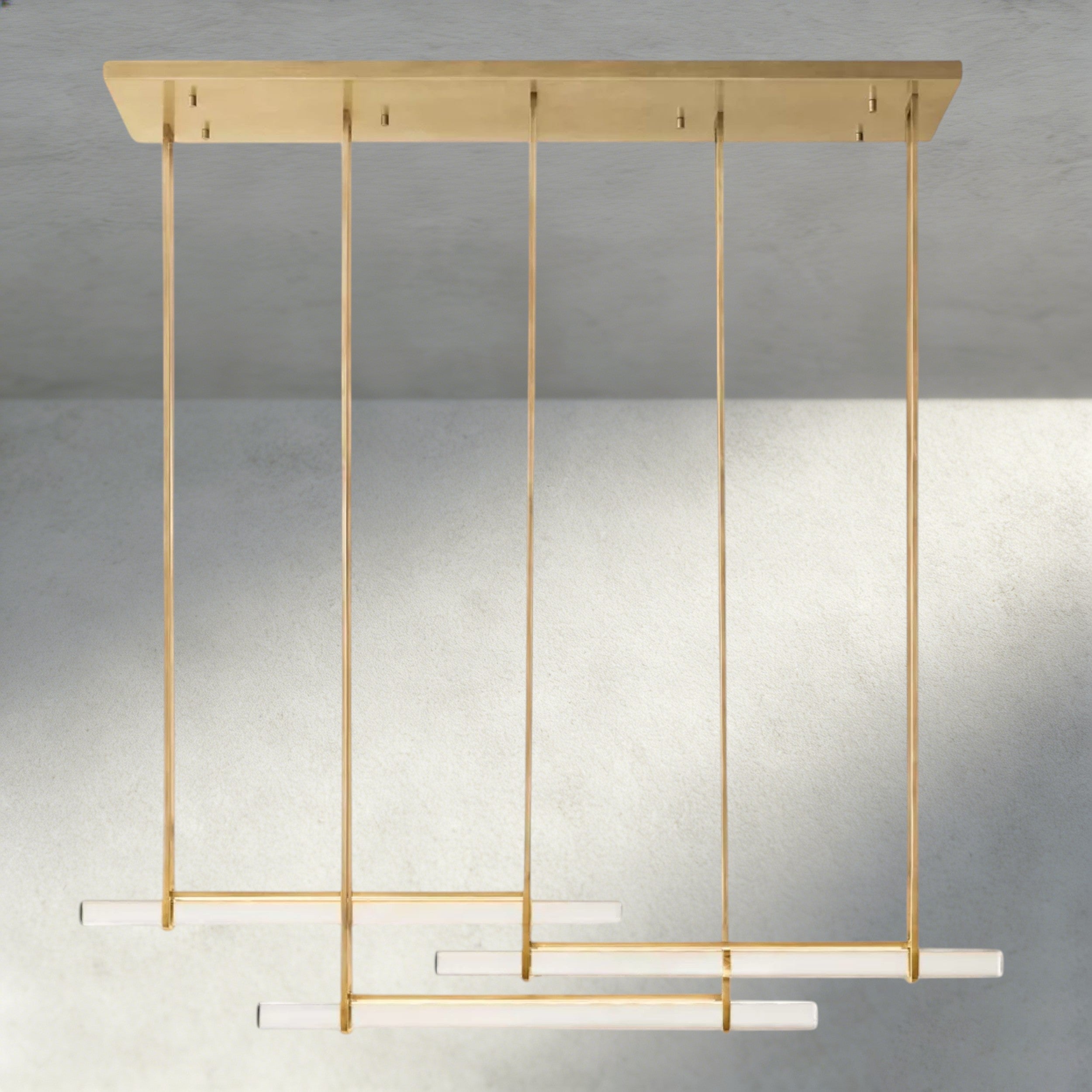 60" / Brass Audubon Crystal Triple Bar Linear Chandelier 60", 72"