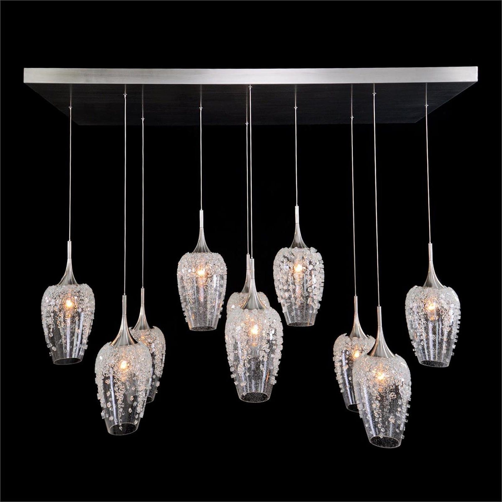 Auren Ten-Light Horizontal Glass Pendant Chandelier