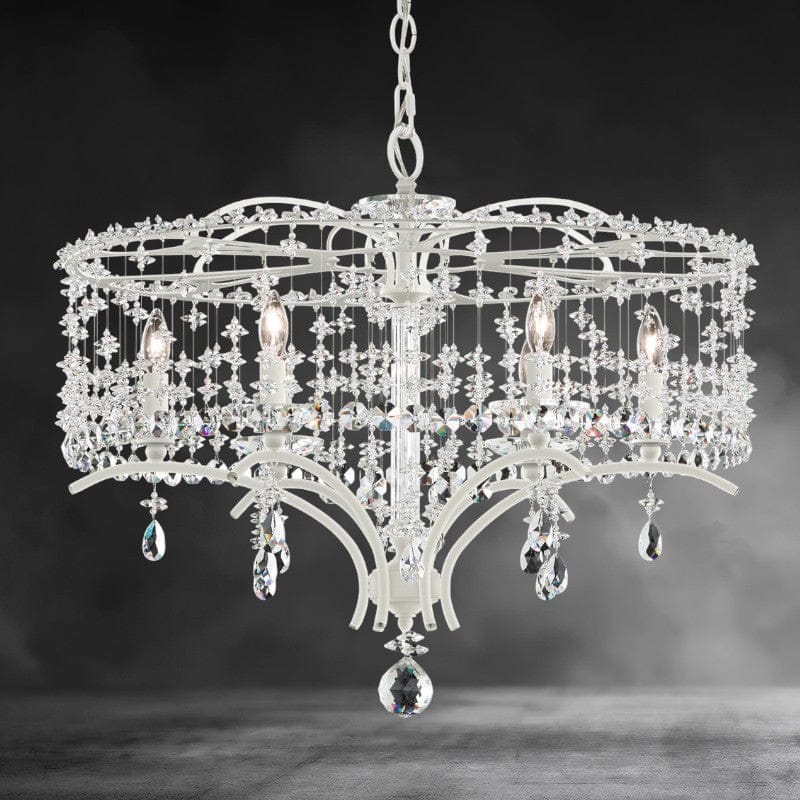 White / Clear Heritage Crystal Bella Rose Chandelier 24"