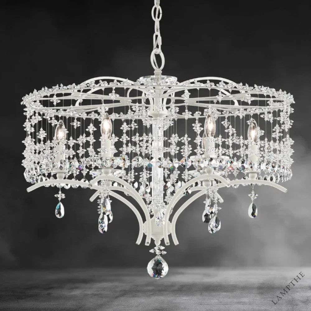 White / Clear Heritage Crystal Bella Rose Chandelier 24"