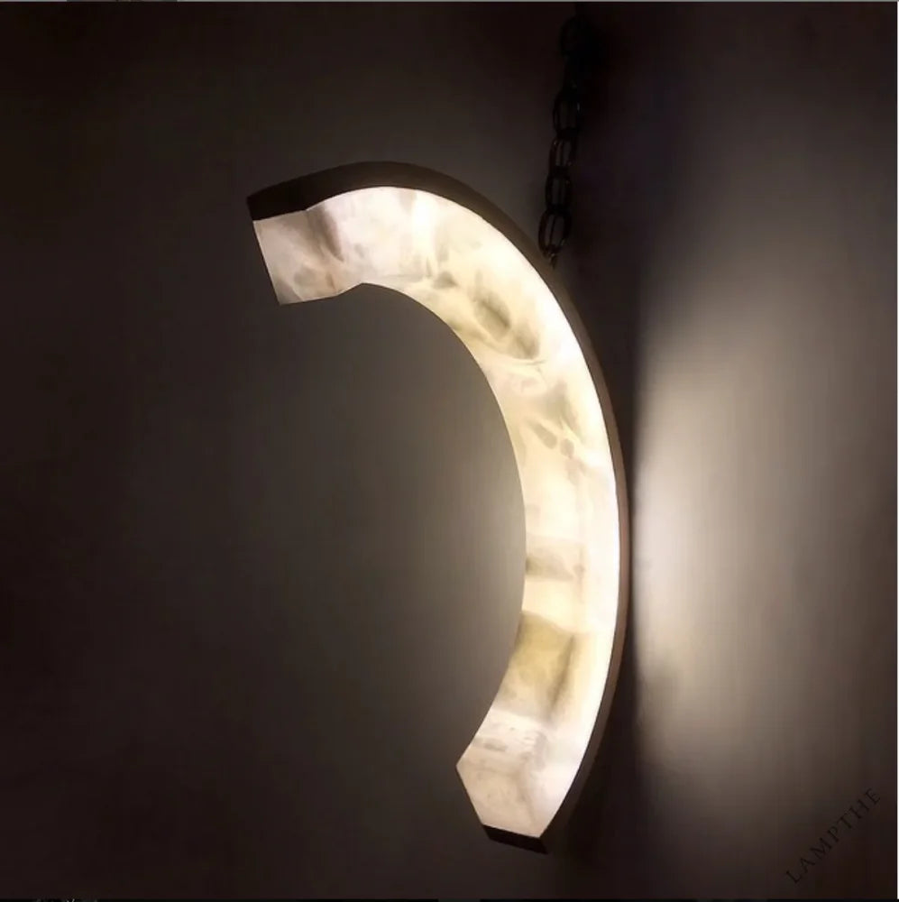 Blaise C-Shaped Alabaster Wall Sconce