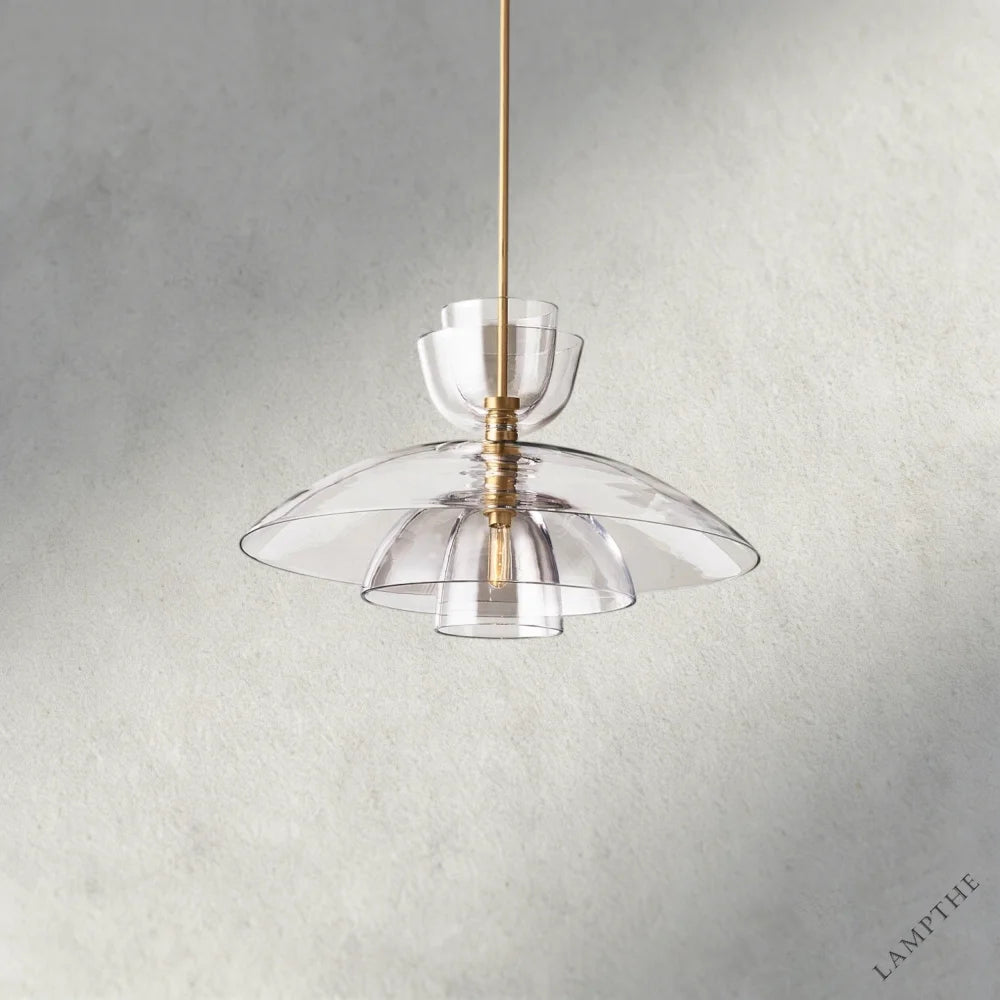 Brass / Clear Glass Blom Cloche Grand Pendant