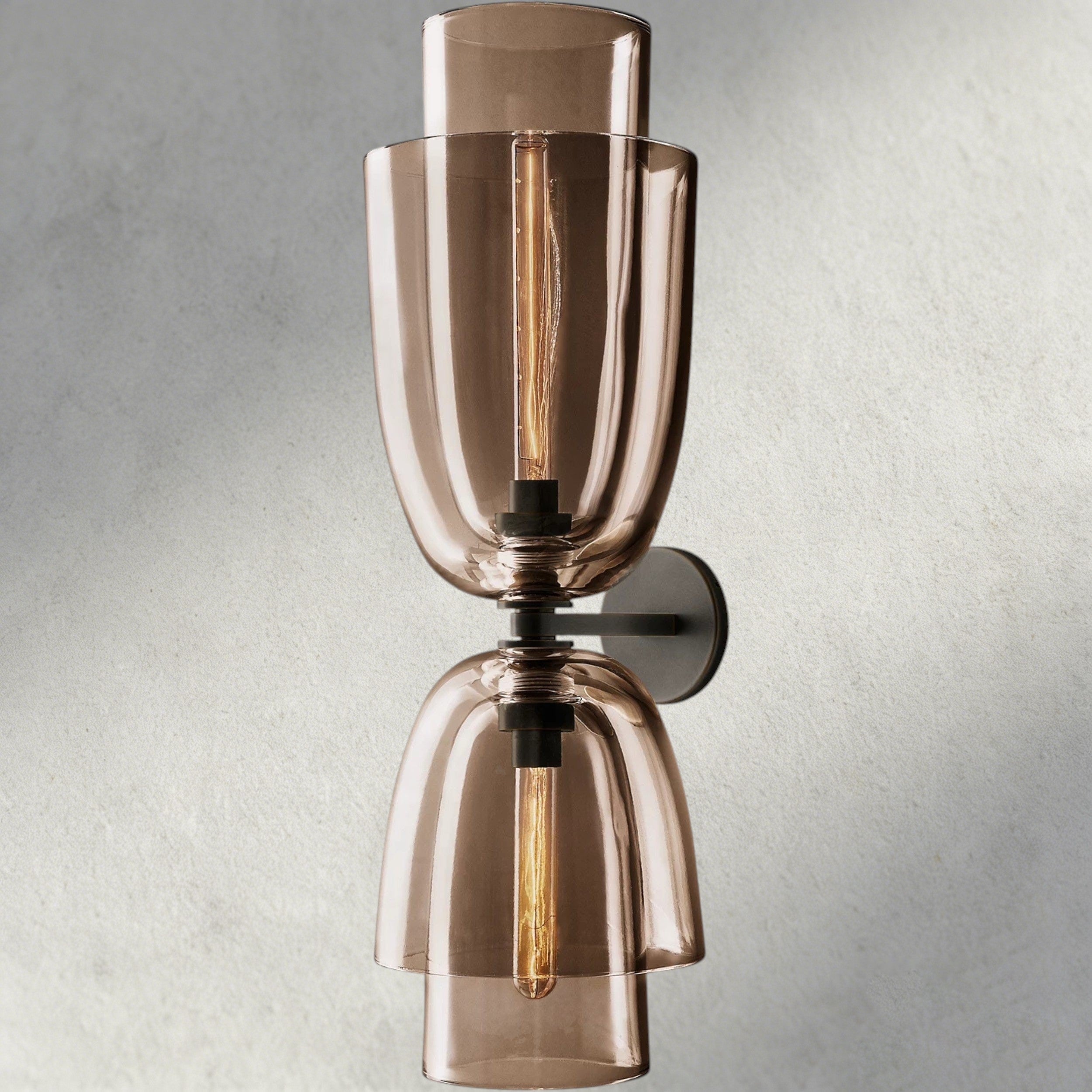 Bronze / Amber Glass Blom Glass Cloche Grand Sconce