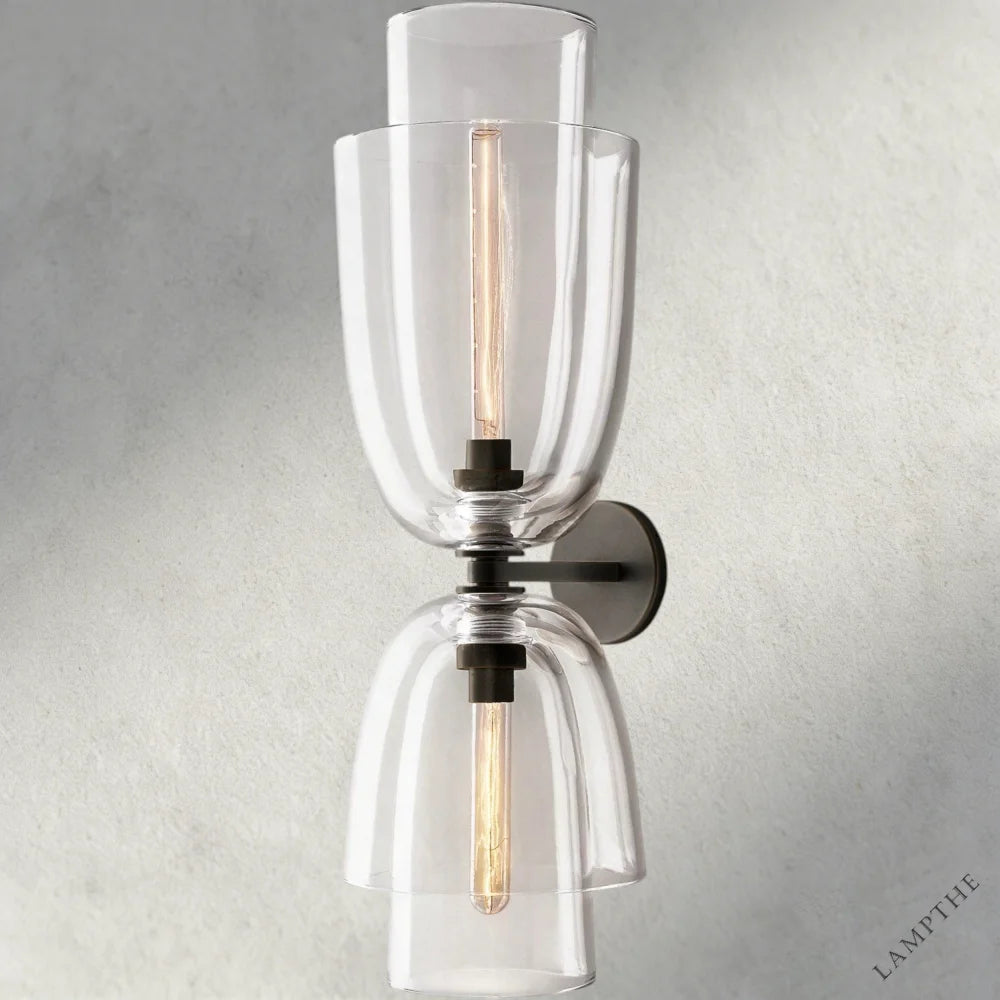 Bronze / Clear Glass Blom Glass Cloche Grand Sconce