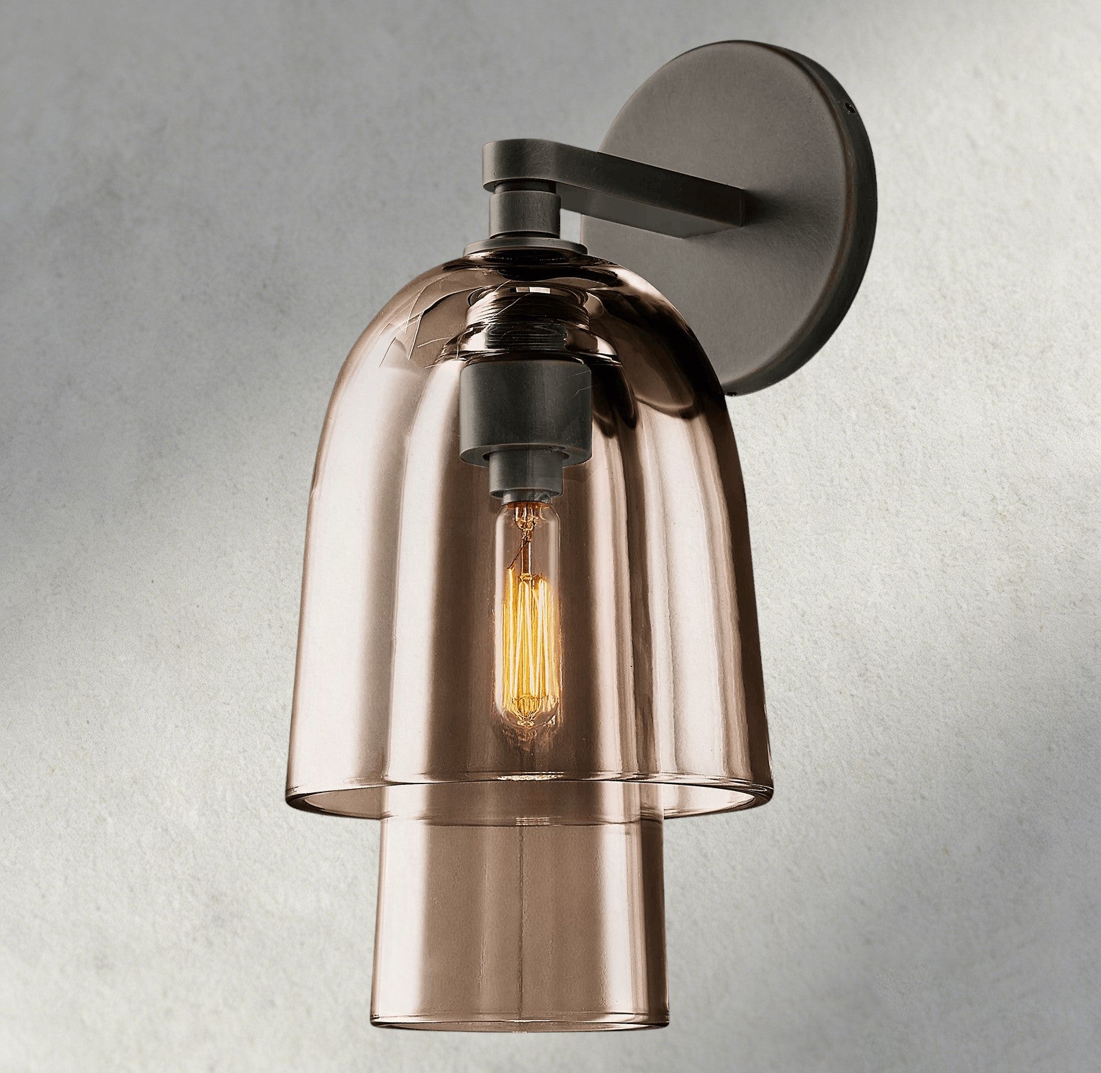 Bronze / Amber Glass Blom Glass Flute Sconce