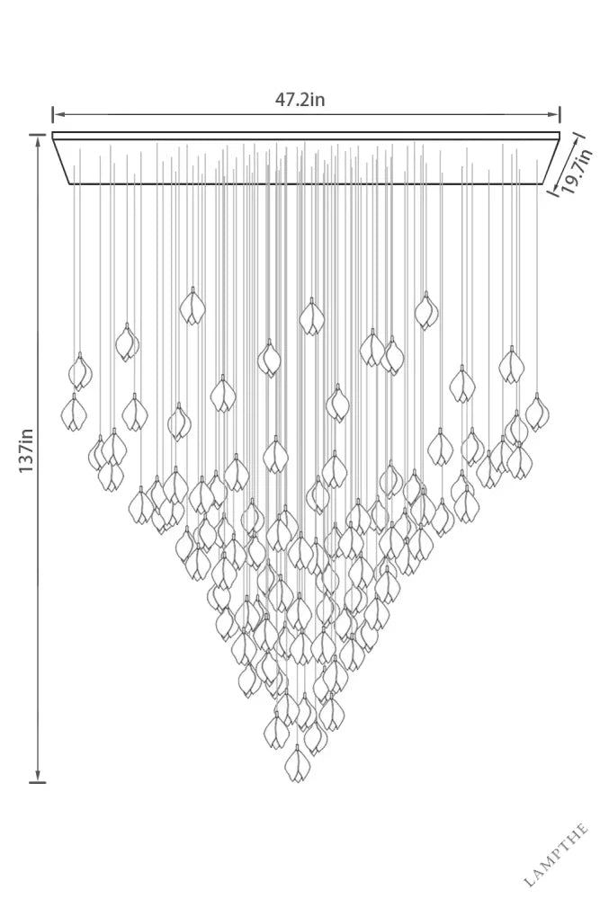 96 Lights / Emitting warm white lighting Bloom Chandelier 26/ 36/ 56/ 66/ 96 Lights