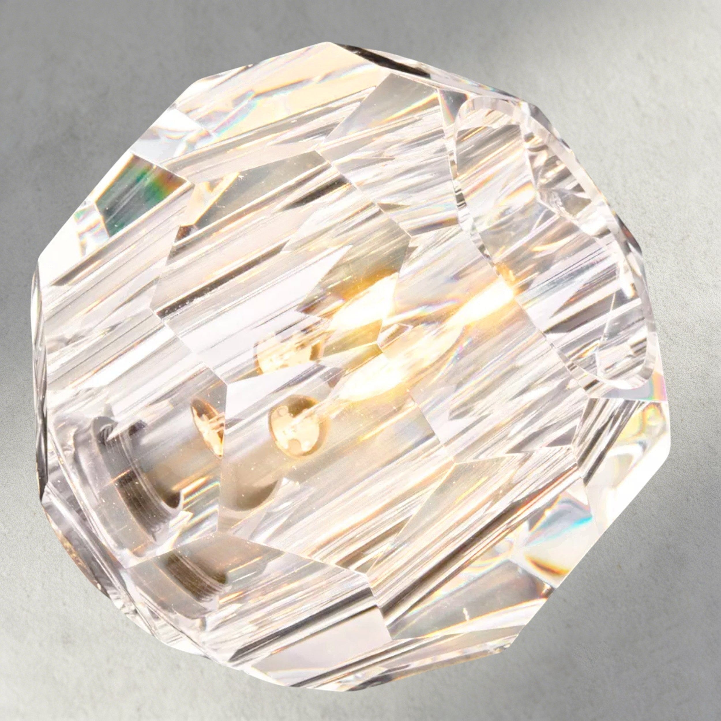 Boule De Clear/ Smoke Cristal Flushmount 24"
