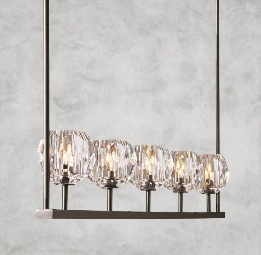 Boule De Cristal Clear Glass Linear Chandelier 48", 60"