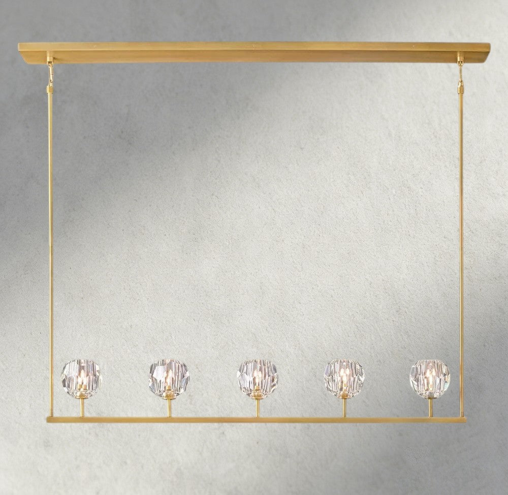 Boule De Cristal Clear Glass Linear Chandelier 48", 60"