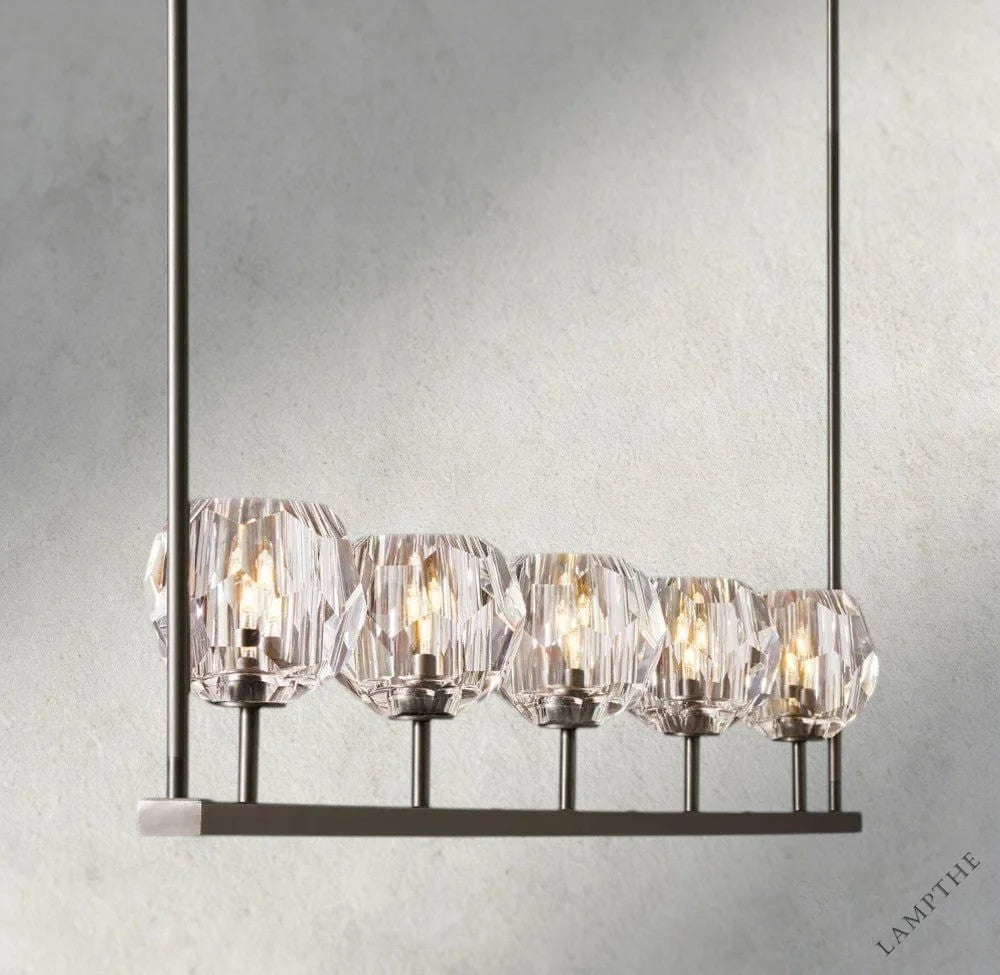 Boule De Cristal Clear Glass Linear Chandelier 48", 60"