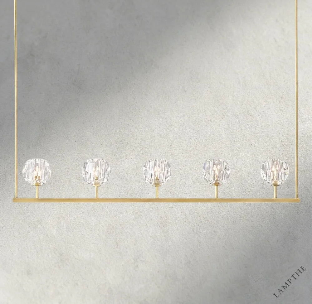 48" / Brass Boule De Cristal Clear Glass Linear Chandelier 48", 60"