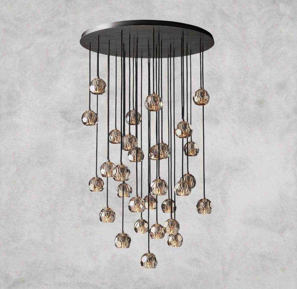 40" / Smoke / Bronze Boule De Cristal Clear/ Smoke Glass Round Cluster Chandelier 14", 19", 24", 30", 40"