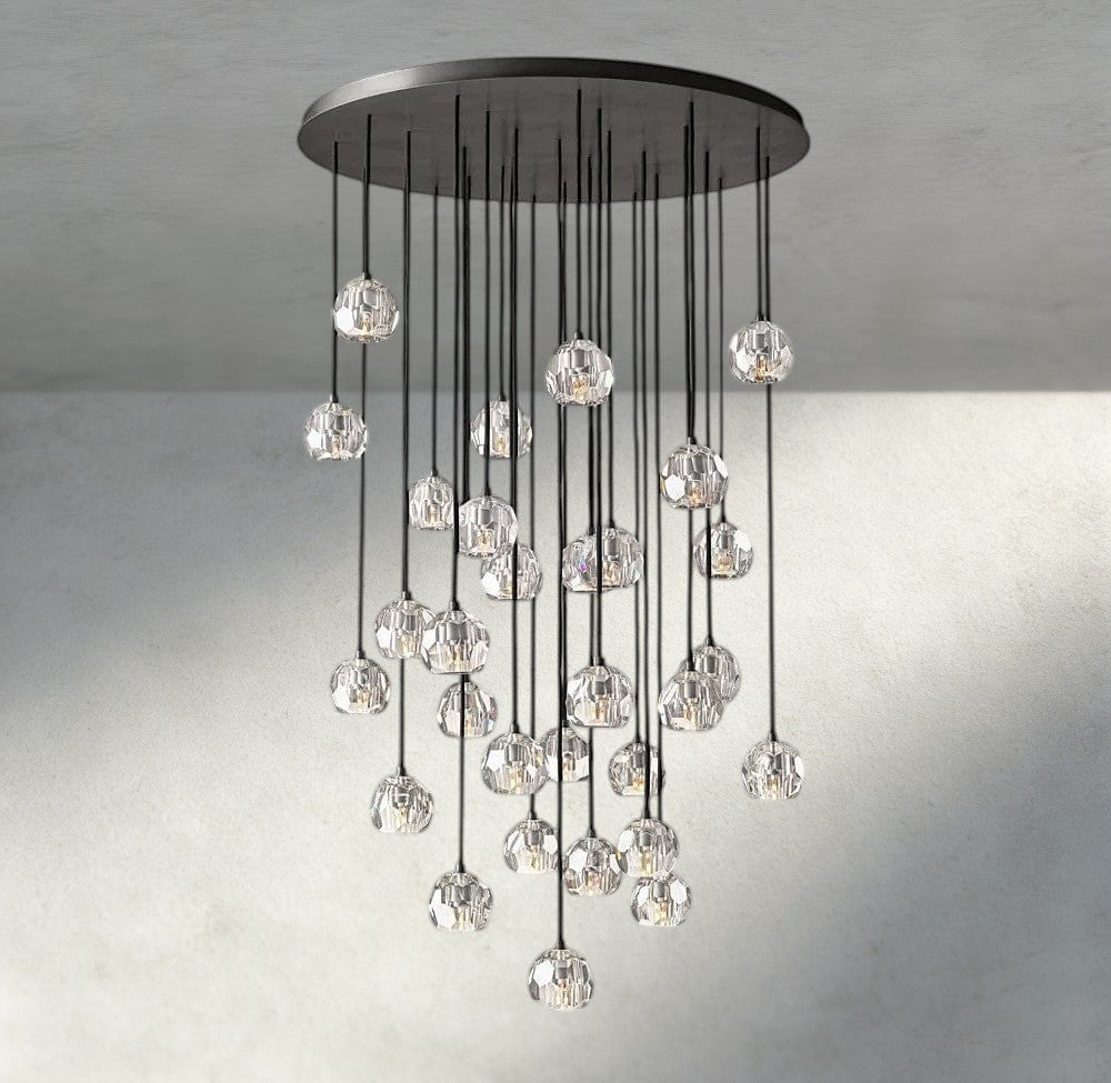 40" / Clear / Bronze Boule De Cristal Clear/ Smoke Glass Round Cluster Chandelier 14", 19", 24", 30", 40"