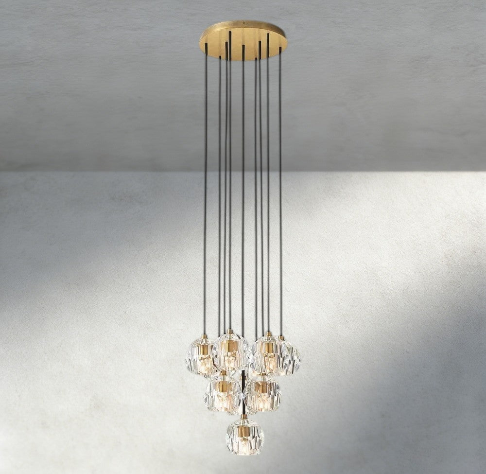 Boule De Cristal Clear/ Smoke Glass Round Cluster Chandelier 14", 19", 24", 30", 40"