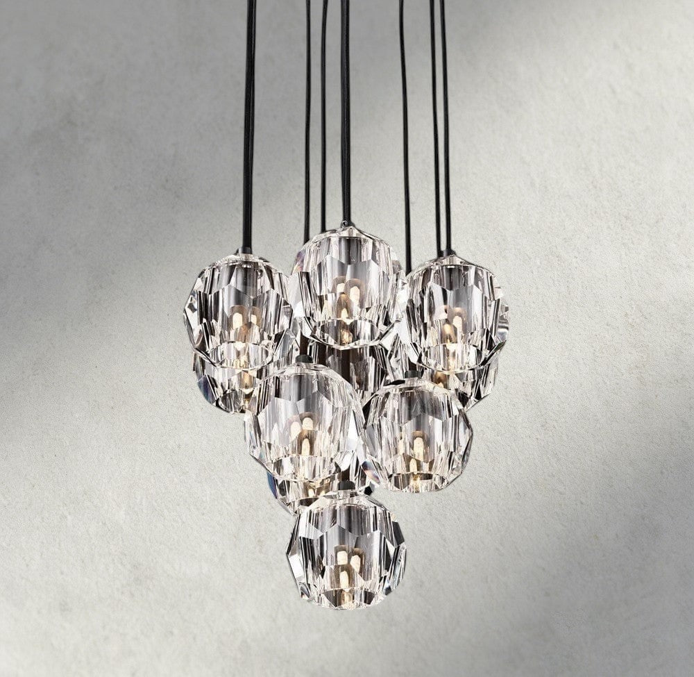 14" / Clear / Bronze Boule De Cristal Clear/ Smoke Glass Round Cluster Chandelier 14", 19", 24", 30", 40"