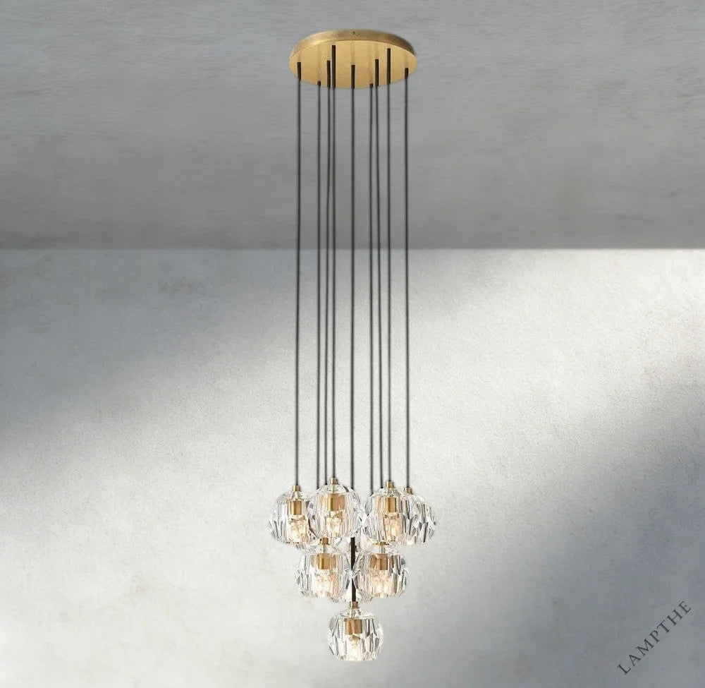 Boule De Cristal Clear/ Smoke Glass Round Cluster Chandelier 14", 19", 24", 30", 40"