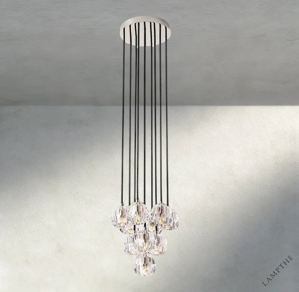 Boule De Cristal Clear/ Smoke Glass Round Cluster Chandelier 14", 19", 24", 30", 40"