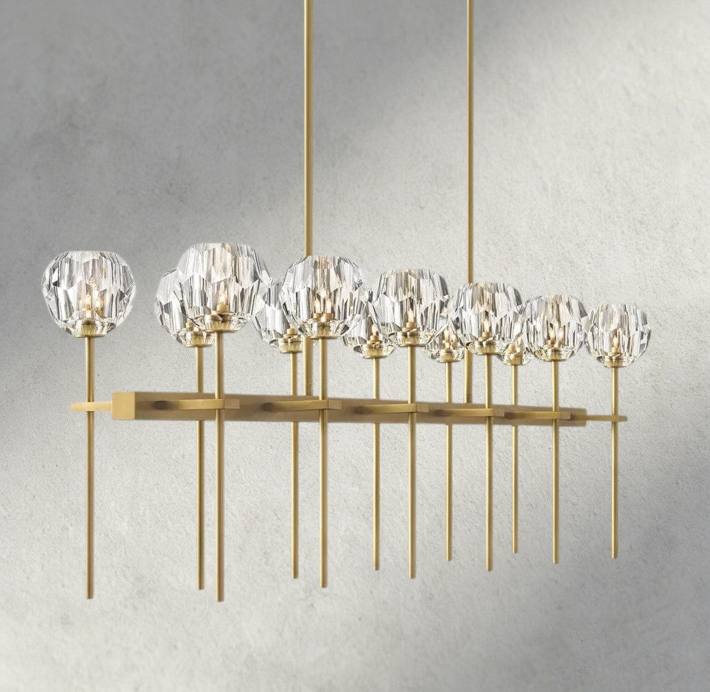 Boule De Cristal Double Linear Chandelier 60"