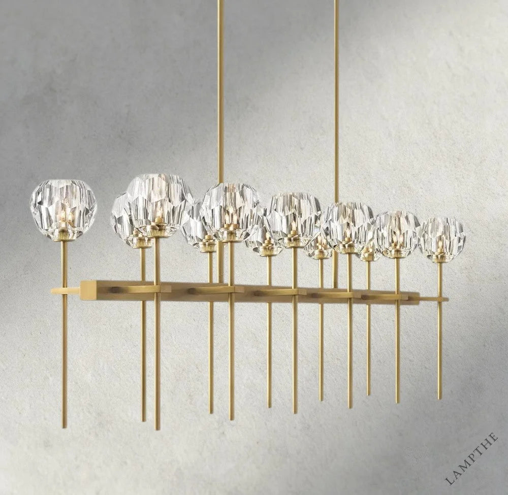 Boule De Cristal Double Linear Chandelier 60"
