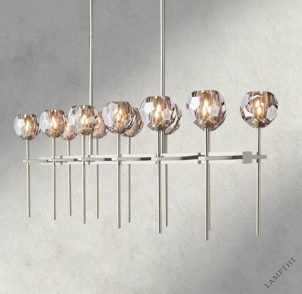 Boule De Cristal Double Linear Chandelier 60"