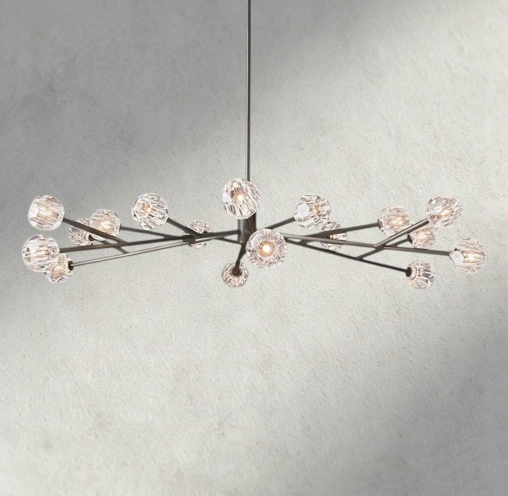 72" / Clear / Bronze Boule De Cristal Round Chandelier 24", 36", 48", 60", 72"
