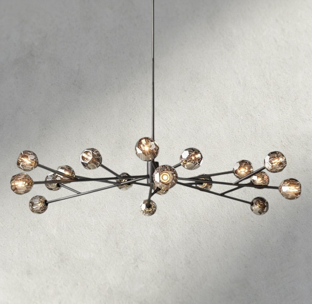 72" / Smoke / Bronze Boule De Cristal Round Chandelier 24", 36", 48", 60", 72"