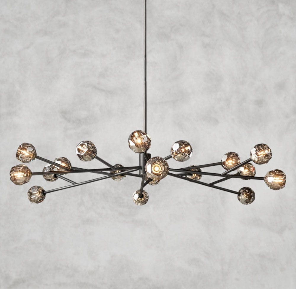 72" / Smoke / Bronze Boule De Cristal Round Chandelier 24", 36", 48", 60", 72"